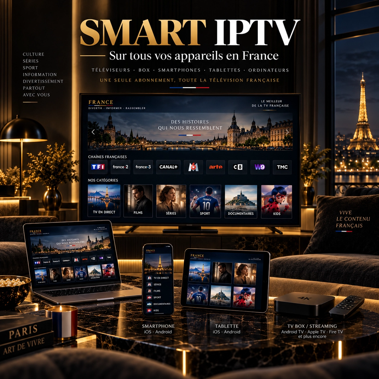 Appareils compatibles avec Smart IPTV et un abonnement IPTV